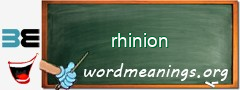 WordMeaning blackboard for rhinion